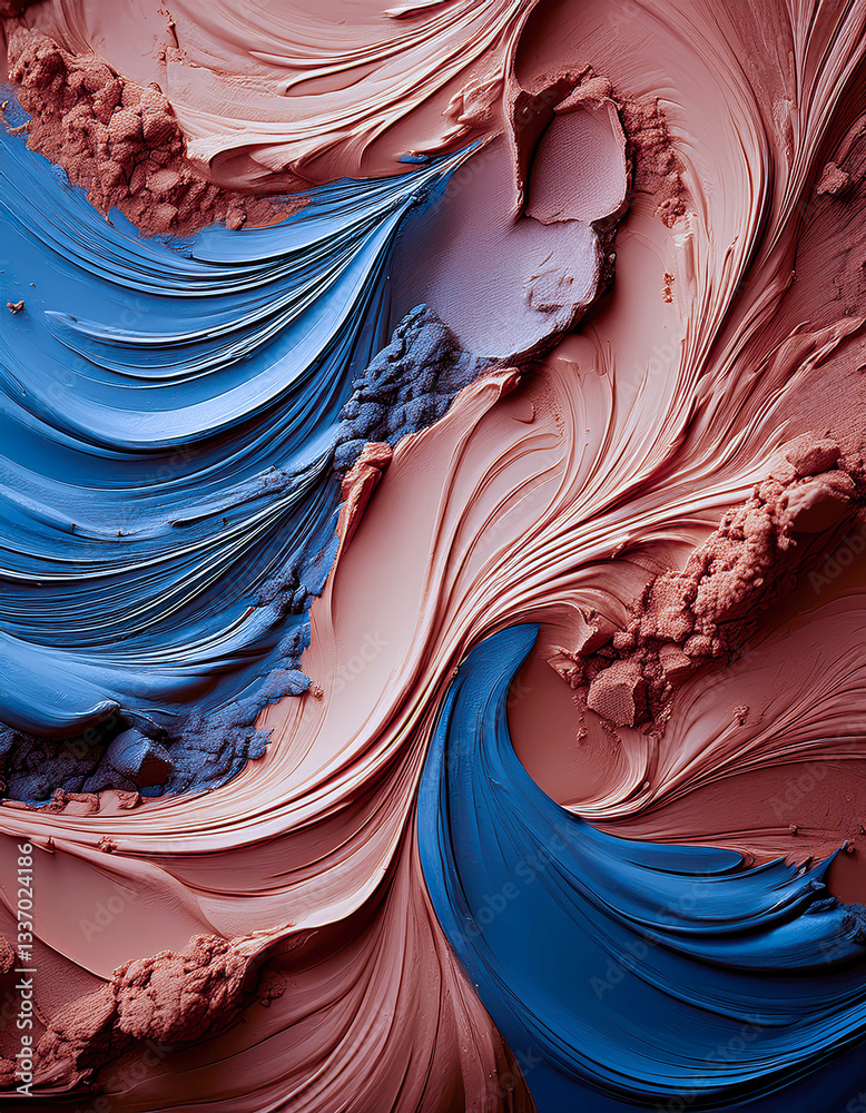 Aufkleber swirling textures of clay colors create a mesmerizing abstract artwork in vibrant hues