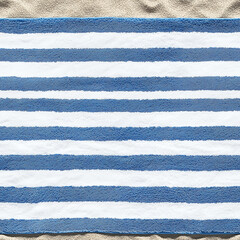 Seamless striped towel pattern in blue and white