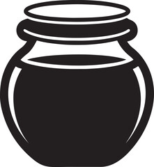 honey jar silhouette, black and white silhouette, vector and illustration