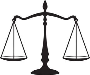 scales black vector silhouette llustration on a white backgrou