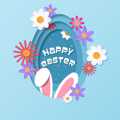 Easter egg in cut paper style