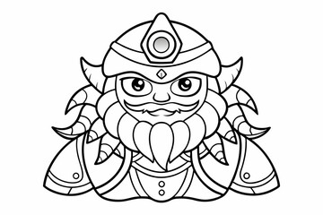 Coloring page line art black silhouette vector