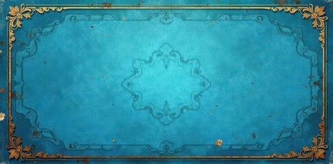 Distressed blue background vintage certificate, diploma, blue