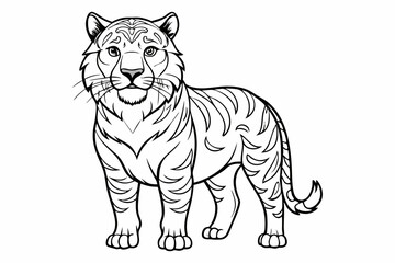 Coloring page line art black silhouette vector