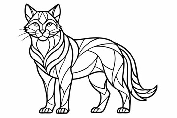 Coloring page line art black silhouette vector