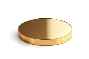 a gold coin on a white background cutout image and isolated on transparent background 