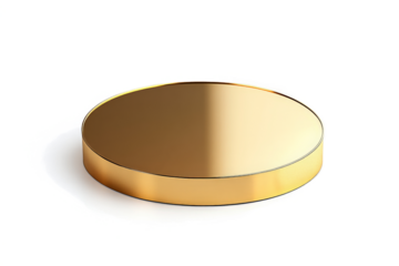 a gold coin on a white background cutout image and isolated on transparent background 