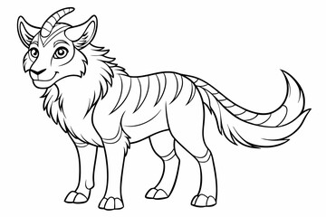 Coloring page line art black silhouette vector