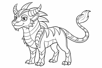 Coloring page line art black silhouette vector