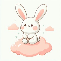 Obraz premium Dreamy Bunny in Soft Pastels