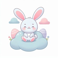 Happy Little Rabbit with Easter Charm
