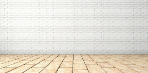 Fototapeta premium Textured sandstone road leads to white brick wall , light, path