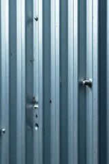 Close-up, silver corrugated metal, bolt details , texture, pattern