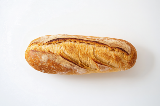 a loaf of bread on a white background cutout image and isolated on transparent background 