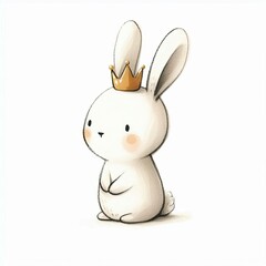 Obraz premium Charming Rabbit with a Royal Touch