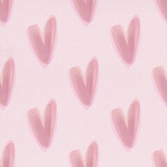 A love-themed illustration with watercolor hearts reflecting the spirit of Valentine's Day. A seamless pattern on a pink background with multicolored hearts is suitable for decoration and user interfa