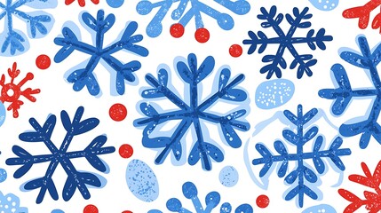 Festive winter snowflake pattern