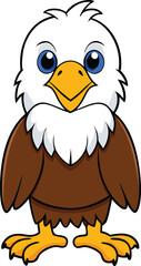 Naklejka premium Cute Bald Eagle Cartoon Vector Illustration