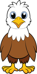 Cute Bald Eagle Cartoon Vector Illustration