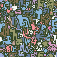Colorful abstract graffiti doodles, vibrant and artistic