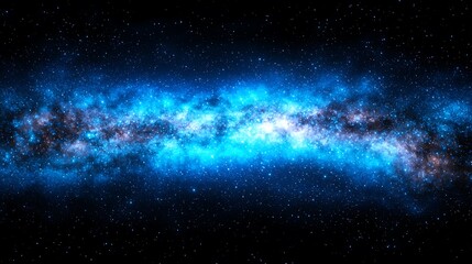 Obraz premium Galactic view of vibrant galaxy glowing in a vast space, ideal for background