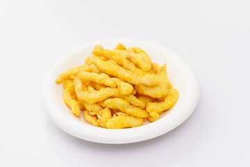 Fast fried food on a pure white background