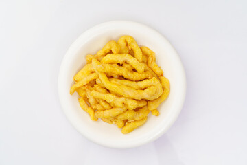 Fast fried food on a pure white background