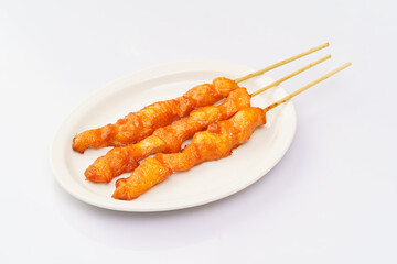 Fast fried food on a pure white background