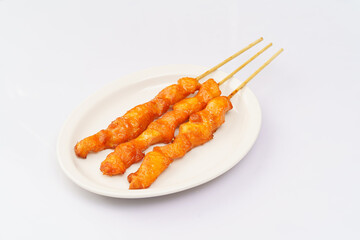Fast fried food on a pure white background