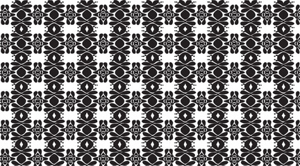 Black and white tileable pattern. Grunge worn damask pattern design. Distressed fabric texture. Overlay texture design. Vector illustration. Eps10.