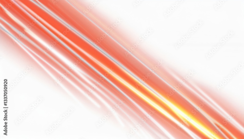 Aufkleber dynamic abstract digital wave with smooth orange, yellow, and white flowing lines on a light backgro