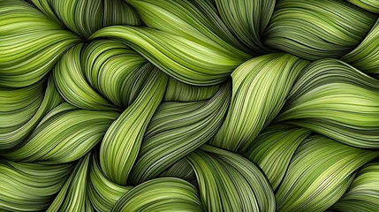 Fototapeta premium Green flowing strands forming abstract background, used for digital design, modern art, and textures