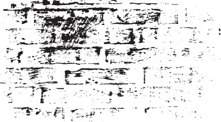 Monochrome texture composed of irregular graphic elements. Distressed uneven grunge background. Abstract vector illustration. Overlay for interesting effect and depth. Isolated on white background.