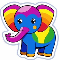 Fototapeta premium A cute pink baby elephant cartoon holds a blank sign, a fun vector illustration of a wild safari animal