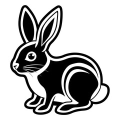 Obraz premium Cute pink cartoon bunny vector illustration for a happy spring holiday
