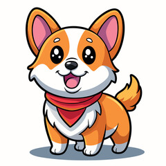 Cute brown puppy vector illustration