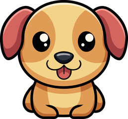 Cute cartoon puppy smiling and playing in a fun illustration