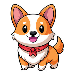 Obraz premium Cute cartoon chihuahua puppy with a big smile in a funny vector illustration