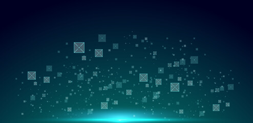 Abstract digital innovation technology green background. Vector illustration