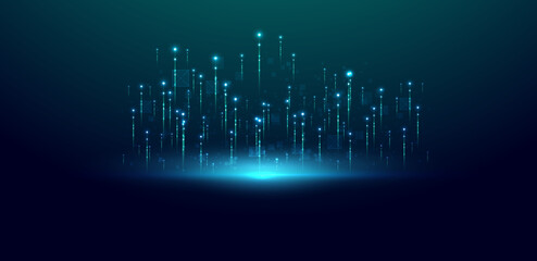 Abstract digital innovation technology green background. Vector illustration