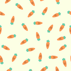 Cute carrot pattern seamless for vegetable background. Carrot vector pattern easter for wallpaper, clothing, wrapping, fabric, stationary, and phone cases.