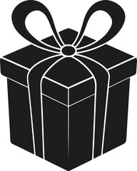 Elegant Gift Box Silhouette with Ribbon - Vector Illustration for Mother’s Day and Special Occasions