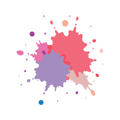 Watercolor splashes vector on white background. 