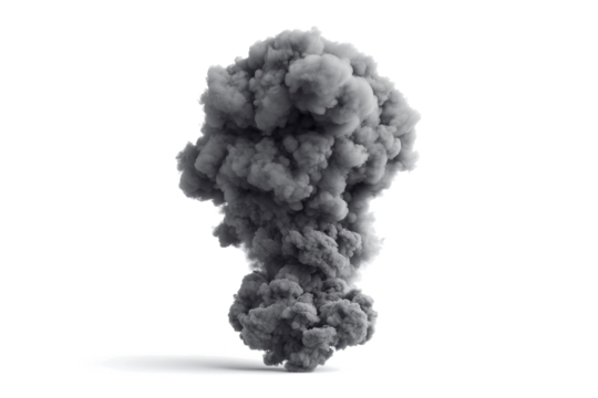 a black smoke cloud on a white background cutout image and isolated on transparent background  - Powered by Adobe