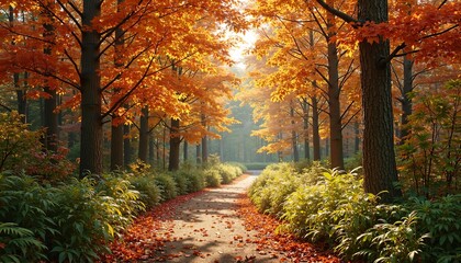 path in autumn forest