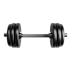 Black Dumbbell Isolated on White Background for Fitness Training