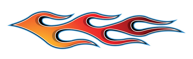 Speed flame sports car decal vinyl sticker. Racing car tribal fire flames vector art graphic. Side vehicle decoration for car, auto, truck, boat, suv, motorcycle. © Artoholics