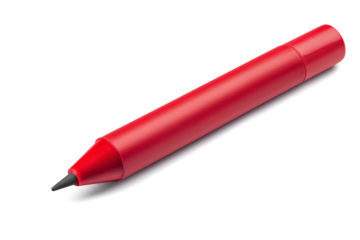 a red pen with a black tip cutout image and isolated on transparent background 
