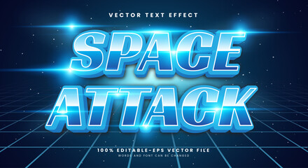 Space Attack editable text effect Template suitable for modern concept
