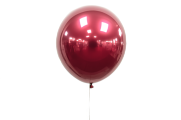 a red balloon with a white background cutout image and isolated on transparent background 